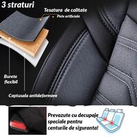 Set Huse Scaune Auto pentru Mitsubishi ASX - Panda Berlin, gri petrol, 11 piese