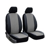 Set Huse Scaune Auto pentru Ford Focus - Pok-Ter Perline, Piele Ecologica, Negru - Gri, 9 piese
