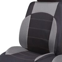 Set Huse Scaune Auto pentru Jeep Wrangler - RoGroup Sport Line Gri, cu fermoare pentru bancheta rabatabila, 9 bucati