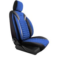 Set Huse Scaune Auto pentru BMW X3 - Panda Paris, Albastru-Negru, 11 piese