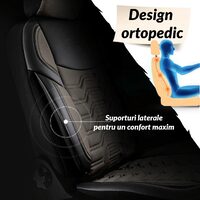 Set Huse Scaune Auto pentru Renault Twingo - Panda Berlin, bej - negru, 11 piese