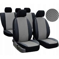 Set Huse Scaune Auto pentru Ford Focus - Pok-Ter Perline, Piele Ecologica, Negru - Gri, 9 piese