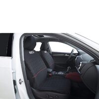 Set Huse Scaune Auto pentru Peugeot 307 - Sparco Lazio, negru -rosu, 11 bucati