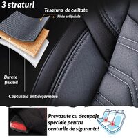 Set Huse Scaune Auto pentru Mitsubishi ASX - Panda Berlin, gri petrol, 11 piese