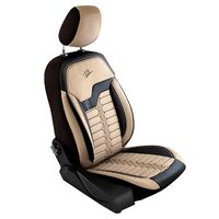 Set Huse Scaune Auto pentru Citroen C-Elysee - Panda Londra, cu fermoare pentru bancheta rabatabila, bej - negru , 11 piese