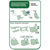 Set Huse Scaune Auto pentru Dacia Jogger - RoGroup, cu fermoare bancheta rabatabila fractionata, 9 piese