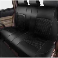 Set Huse Scaune Auto pentru Daihatsu Feroza - RoGroup Roma, piele ecologica, cu fermoare pentru bancheta rabatabila, negru, 9 piese