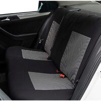Set Huse Scaune Auto pentru Jeep Grand Cherokee - RoGroup Mesh, gri cu negru, 9 piese