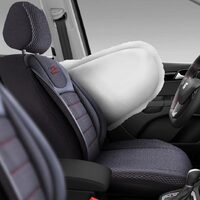 Set Huse Scaune Auto pentru Dacia Solenza - Panda Prestige, negru cu cusatura rosie, 11 piese