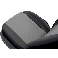 Set Huse Scaune Auto pentru Ford Focus - Pok-Ter Perline, Piele Ecologica, Negru - Gri, 9 piese