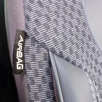 Set Huse Scaune Auto pentru Renault Laguna - DeluxeBoss, stofa cu piele ecologica, pt bancheta rabatabila fractionata, negru cu gri, 11 piese