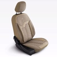 Set Huse Scaune Auto pentru Dacia Lodgy - Panda Londra, cu fermoare pentru bancheta rabatabila, bej, 11 piese