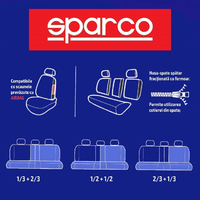 Set Huse Scaune Auto pentru Opel Corsa B - Sparco Lazio, negru - albastru, 11 bucati