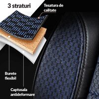 Set Huse Scaune Auto pentru Suzuki Samurai - Panda Elegant, Albastru, 11 piese
