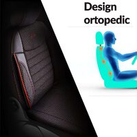 Set Huse Scaune Auto pentru Mercedes A-Class  - Panda Elegant, Negru-Gri cu cusatura rosie, 11 piese