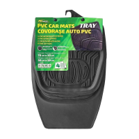 Covorase auto cu bordura inalta Rogroup, negre, 4 bucati