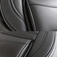 Set Huse Scaune Auto pentru Ssangyong Rexton - Deluxe Boss, piele ecologica, negru, 11 piese