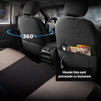 Set Huse Scaune Auto pentru Volvo S60 - Panda Prestige, Negru-Bej, 11 piese