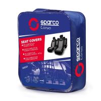 Set Huse Scaune Auto Sparco Sport, negru -  gri, 11 bucati