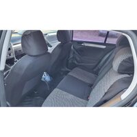 Set Huse Scaune Auto pentru Mazda CX-6 - Panda Belek, material textil cu piele ecologica, cu fermoare pentru bancheta rabatabila, gri inchis cu negru, 11 piese