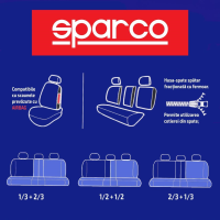 Set Huse Scaune Auto Sparco Blue Spider, negru-albastru, 9 bucati