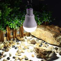  Bec LED cu Panou Solar, Portabil, 1.5W, 3.7V, Cablu 3.5 m, 130 Lumeni, Alb