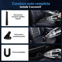 Aspirator auto Siegbert 120W 12V, aspirare uscata, filtru praf detasabil, cablu 2.8 metri, negru