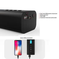 Mini compresor auto cu acumulator si lanterna, afisaj digital, 10 Bar