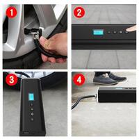 Mini compresor auto cu acumulator si lanterna, afisaj digital, 10 Bar
