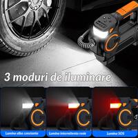 Compresor auto Siegbert, 10A, 21V1A, 120W, display digital cu LED, negru