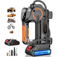 Compresor auto Siegbert, 10A, 21V1A, 120W, display digital cu LED, negru