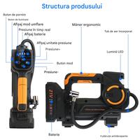 Compresor auto Siegbert, 10A, 21V1A, 120W, display digital cu LED, negru