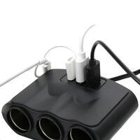 Priza tripla bricheta, cu 2 USB si Type C, 3.4A