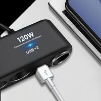 Priza bricheta cu 4 sloturi, cu 2 USB 3.1A, 120W