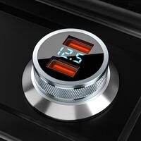 Incarcator auto Siegbert, Quick Charge, corp aliaj aluminiu, indicator LED, universal 