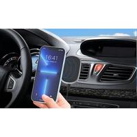 Suport telefon auto magnetic cu incarcare wireless 15W, fixare grila ventilatie, indicator LED, compatibil MagSafe, negru