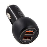 Incarcator auto Dual USB QC 3.0, 2 x 3A, incarcare rapida Fast Charging, design compact, negru