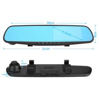 Camera auto DVR duala, fixare oglinda,  FullHD 1080P, inregistrare fata si spate, display 3.5", Night Vision, inregistrare in bucla, unghi 140 grade, senzor miscare, alimentare bricheta auto