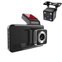 Camera auto DVR duala, FullHD 1080P, inregistrare fata si spate, display 4", Night Vision, inregistrare in bucla, unghi 170 grade, senzor miscare, alimentare bricheta auto