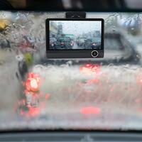 Camera auto DVR tripla, FullHD 1080P, inregistrare fata, interior si spate, display 4",  Night Vision, inregistrare in bucla, unghi 170 grade, senzor miscare, alimentare bricheta auto