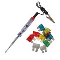 Creion pentru masurat tensiunea RoGroup, 6-24V si set 10 sigurante plate incluse
