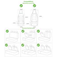 Set huse scaune auto Bremer Sitzbezuge, material suede sintetic si textil, compatibil tetiere detasabile si integrate, negru, 13 piese