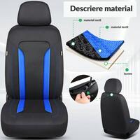 Set 2 huse scaune auto Bremer Sitzbezuge, material textil respirabil, scaune fata, compatibil tetiere detasabile, negru cu albastru, 6 piese