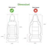 Set 2 huse scaune auto Bremer Sitzbezuge, material textil respirabil, scaune fata, compatibil tetiere detasabile, negru cu gri, 6 piese
