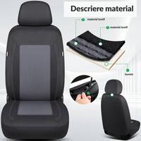 Set 2 huse scaune auto Bremer Sitzbezuge, material textil respirabil, scaune fata, compatibil tetiere detasabile, gri cu negru, 6 piese