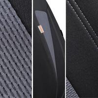 Set 2 huse scaune auto Bremer Sitzbezuge, material textil respirabil, scaune fata, compatibil tetiere detasabile, gri cu negru, 6 piese