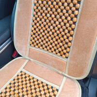 Husa scaun, RoGroup, cu bile din lemn, bej