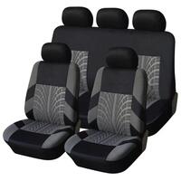 Set Huse Scaune Auto RoGroup Mesh, material textil, 9 Bucati, culoare gri cu negru