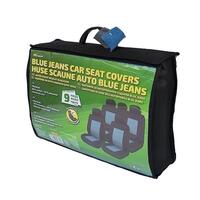 Huse Scaune Auto RoGroup Blue Jeans, cu fermoare pentru bancheta rabatabila, 9 Bucati