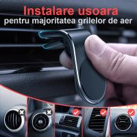 Suport auto pentru telefon RoGroup, magnetic, prindere in sistemul de ventilatie, negru